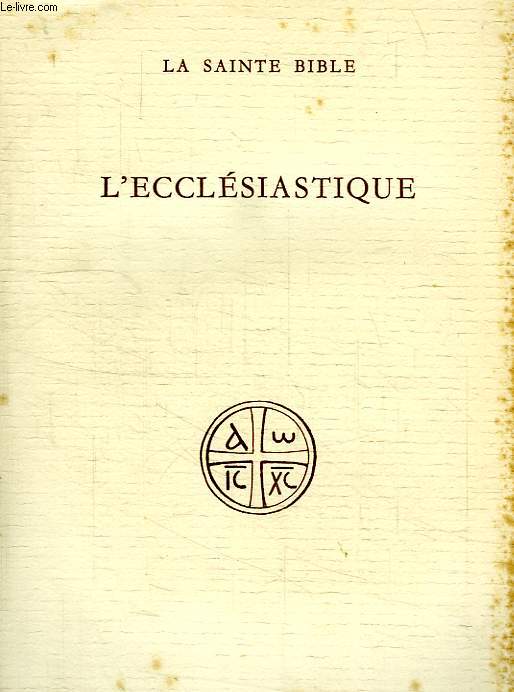 LE LIVRE DE L'ECCLESIASTE