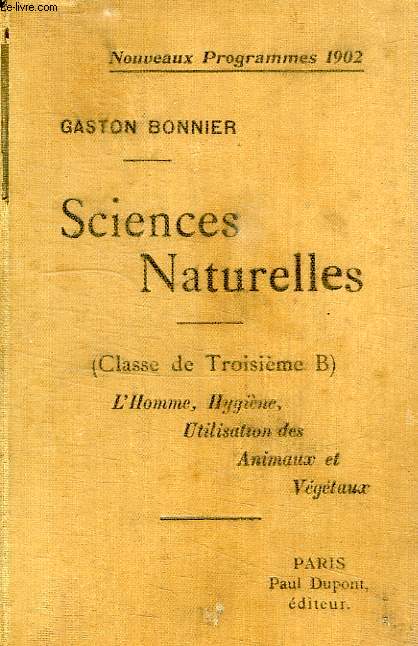 SCIENCES NATURELLES, CLASSE DE 3e B