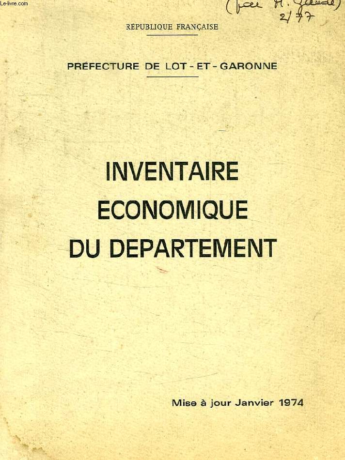 INVENTAIRE ECONOMIQUE DU DEPARTEMENT DE LOT-ET-GARONNE