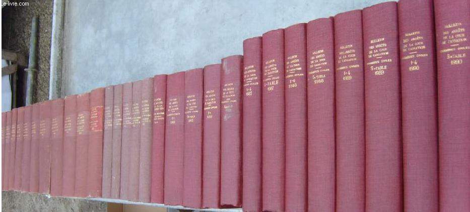 BULLETIN DES ARRETS DE LA COUR DE CASSATION, CHAMBRES CIVILES, 29 VOLUMES (1955-1990, INCOMPLET)
