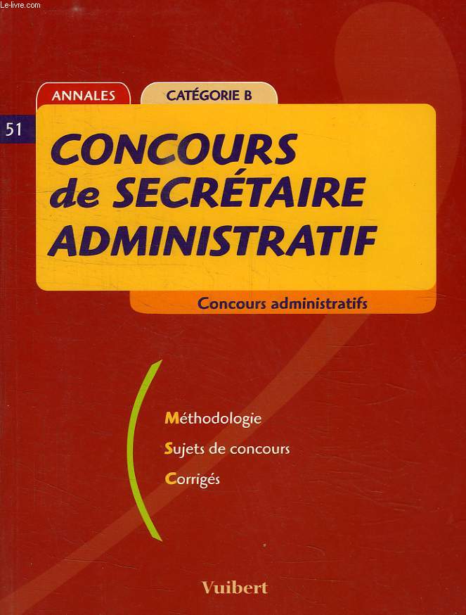 CONCOURS DE SECRETAIRE ADMINISTRATIF