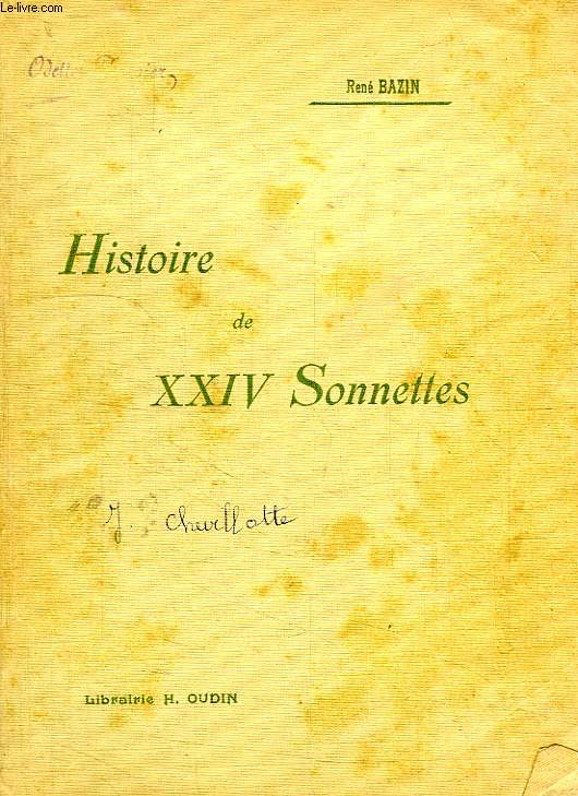 HISTOIRE DE XXIV SONNETTES