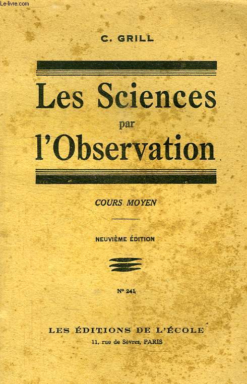 LESSCIENCES DE L'OBSERVATION, COURS MOYEN