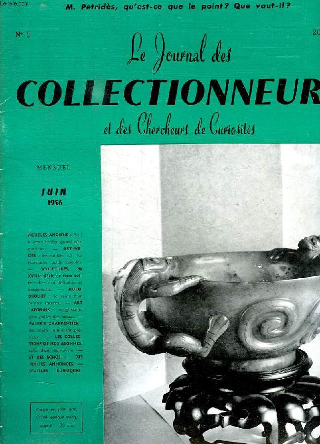 LE JOURNAL DES COLLECTIONNEURS ET DES CHERCHEURS DE CURIOSITES, N 5, JUIN 1956