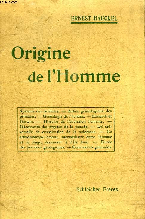 ORIGINE DE L'HOMME