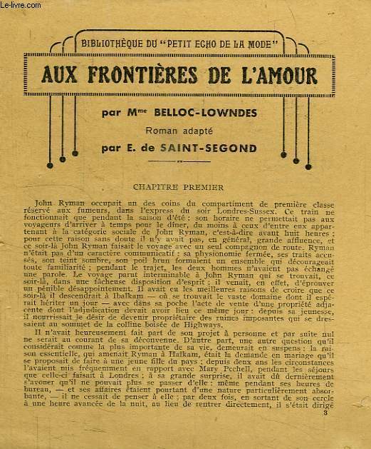 AUX FRONTIERES DE L'AMOUR