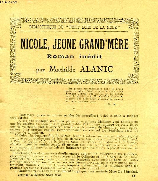 NICOLE, JEUNE GRAND'MERE