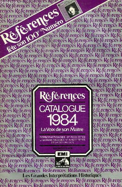 REFERENCES, CATALOGUE 1984