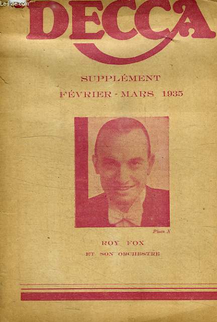 DECCA, SUPPLEMENT, FEV.-MARS 1935