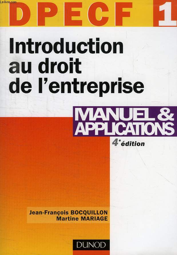 DPECF 1, INTRODUCTION AU DROIT DE L'ENTREPRISE
