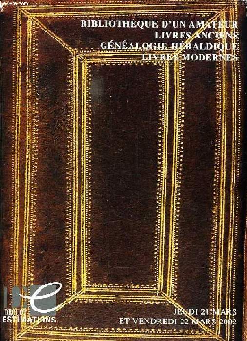 BIBLIOTHEQUE D'UN AMATEUR, LIVRES ANCIENS, GENEALOGIQUE-HERALDIQUE, LIVRES MODERNES