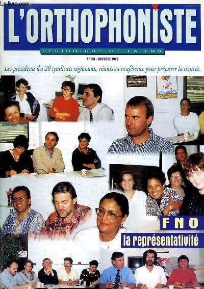 L'ORTHOPHONISTE, PERIODIQUE DE LA FNO, N 161, OCT. 1996
