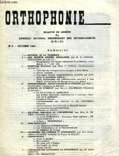 ORTHOPHONIE, N 5, OCT. 1966
