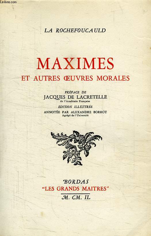 MAXIMES ET AUTRES OEUVRES MORALES