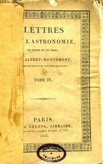 LETTRES SUR L'ASTRONOMIE, TOME IV