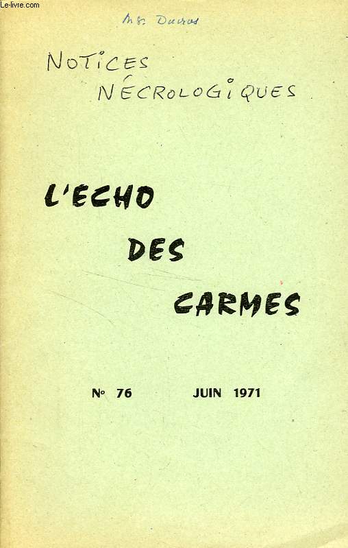 L'ECHO DES CARMES, N 76, JUIN 1971