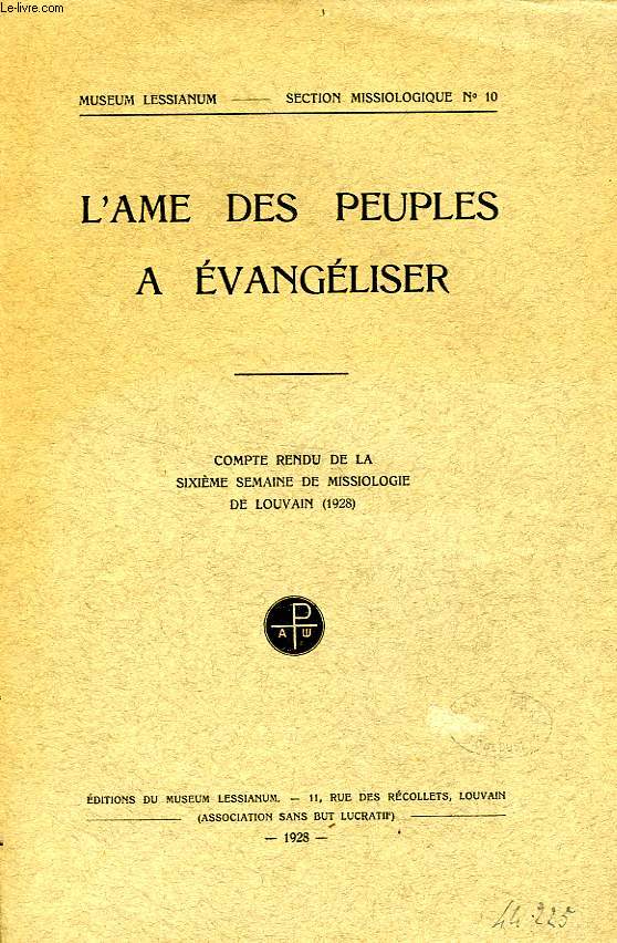 L'AME DES PEUPLES A EVANGELISER
