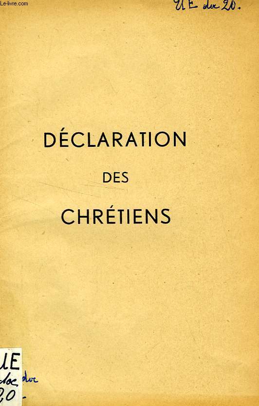 DECLARATION DES CHRETIENS