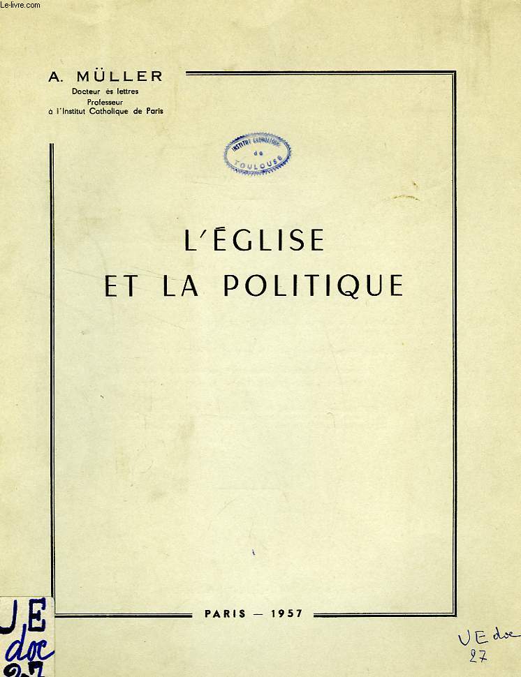 L'EGLIE ET LA POLITIQUE