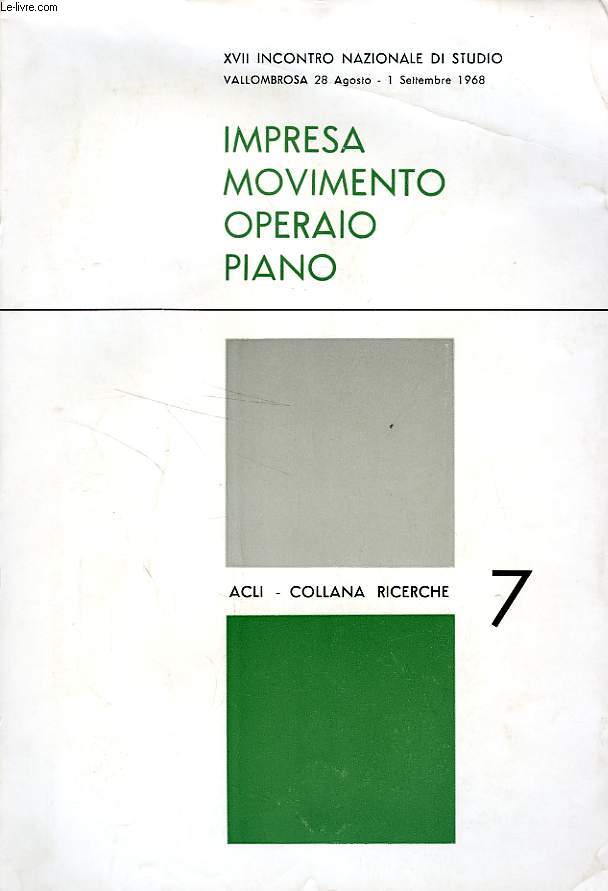ACLI - COLLANA RICERCHE, 7, IMPRESA MOVIMENTO OPERAIO PIANO