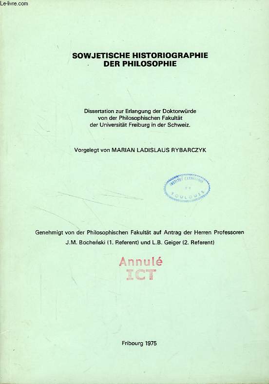 SOWJETISCHE HISTORIOGRAPHIE DER PHILOSOPHIE (DISSERTATION)