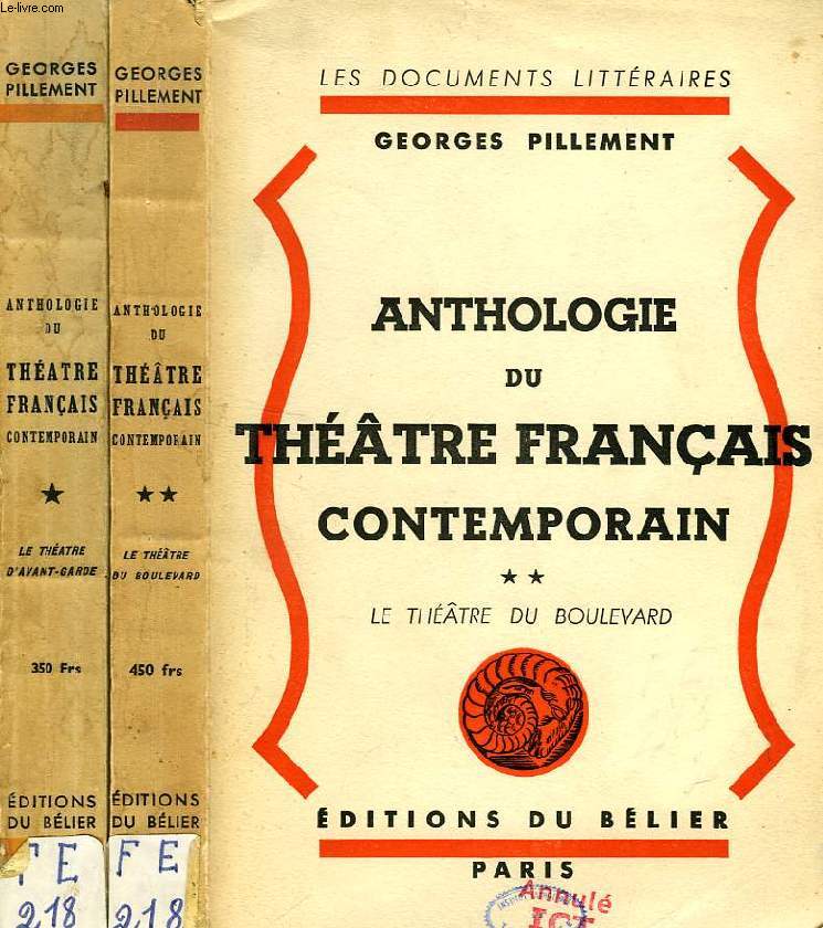 ANTHOLOGIE DU THEATRE FRANCAIS CONTEMPORAIN, 2 TOMES