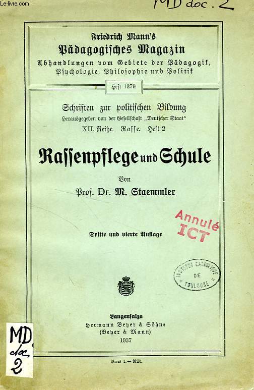 RASSENPFLEGE UND SCHULE