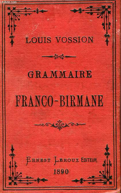 GRAMMAIRE FRANCO-BIRMANE, D'APRES A. JUDSON