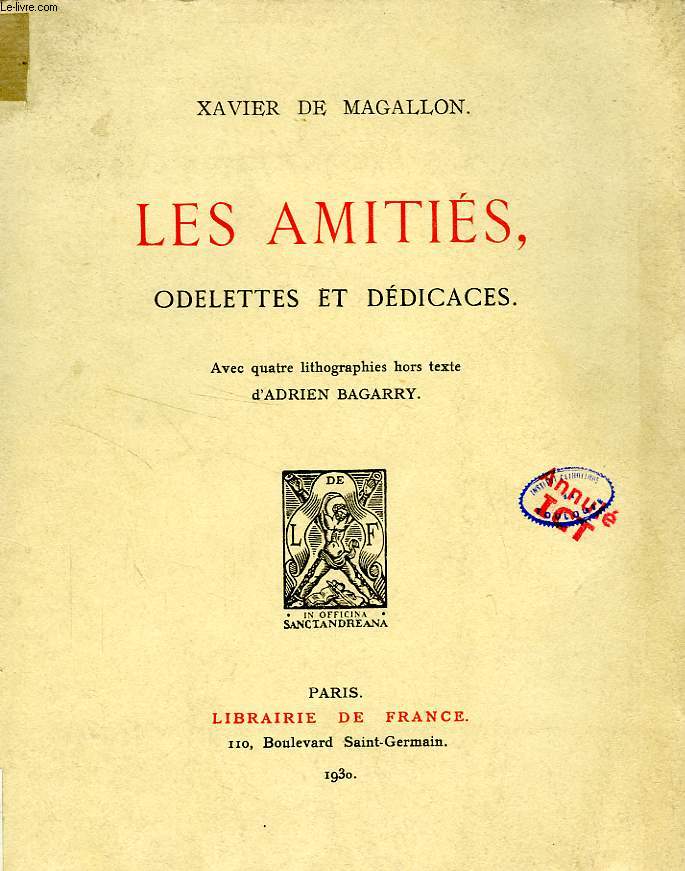 LES AMITIES, ODELETTES ET DEDICACES