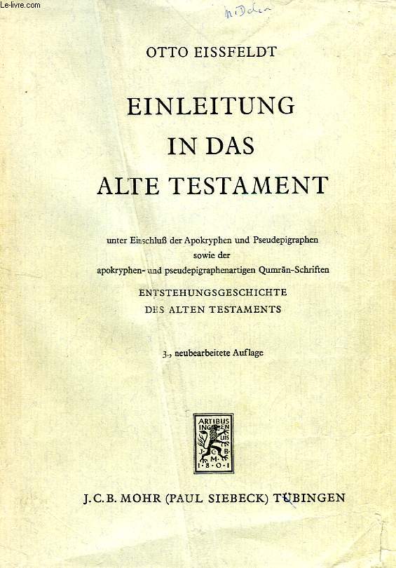 EINLEITUNG IN DAS ALTE TESTAMENT