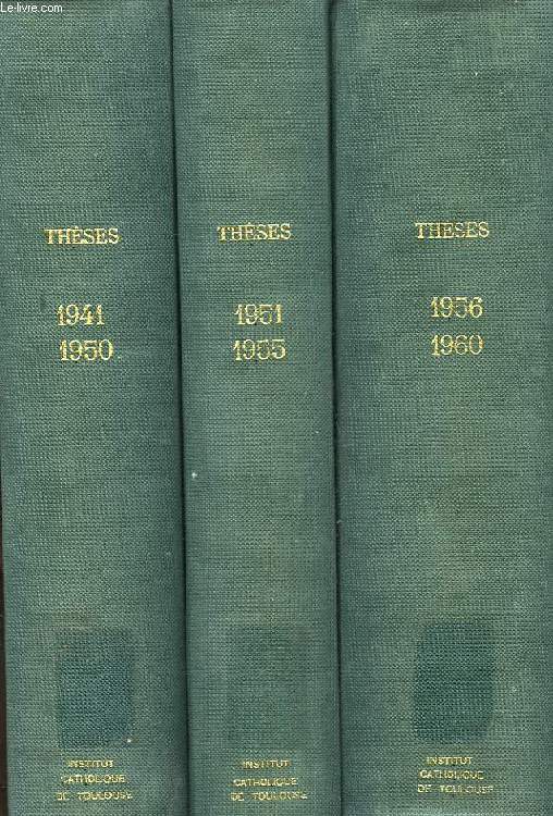 BIBLIOGRAPHIE DE LA FRANCE, THESES, 1949-1960 (3 VOLUMES)