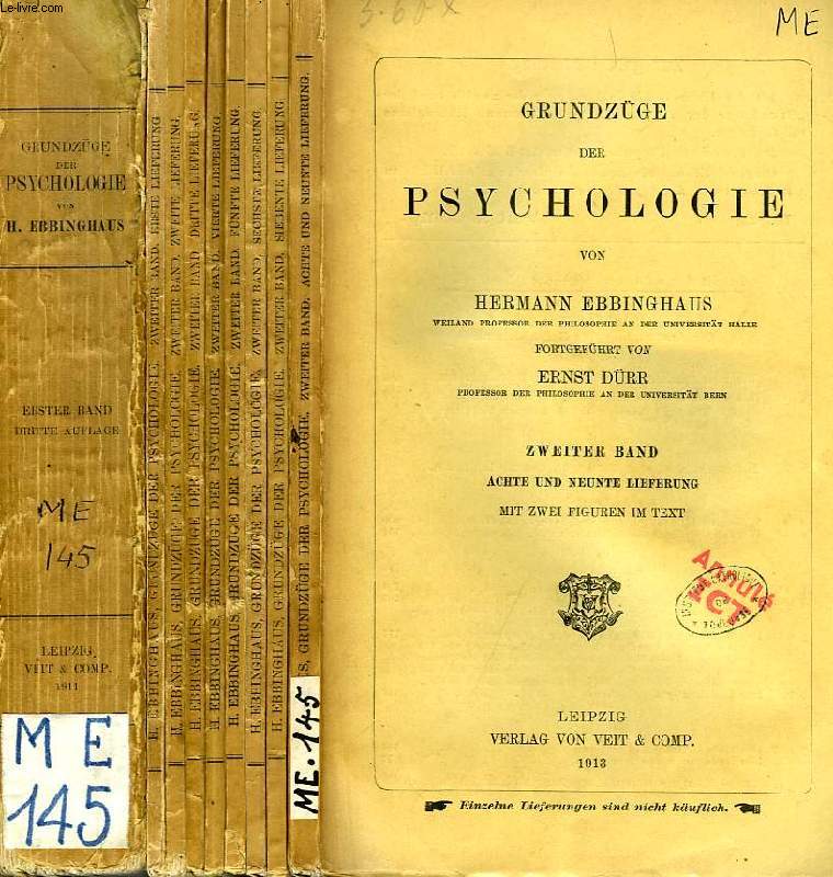 GRUNDZUGE DER PSYCHOLOGIE, ERSTER BAND UND ZWEITER BAND (9 VOLUMES)