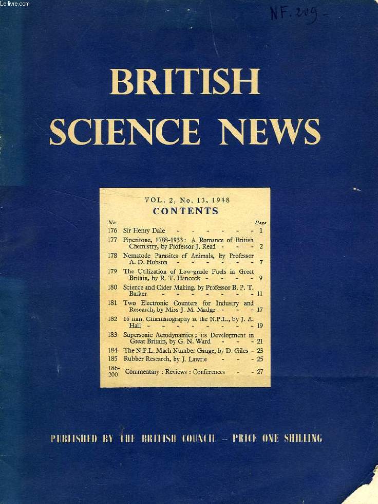 BRITISH SCIENCE NEWS, VOL. 2, N 13, 1948