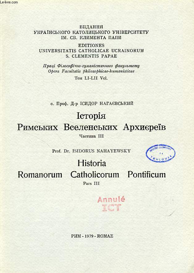 HISTORIA ROMANORUM CATHOLICORUM PONTIFICIUM, PARS III