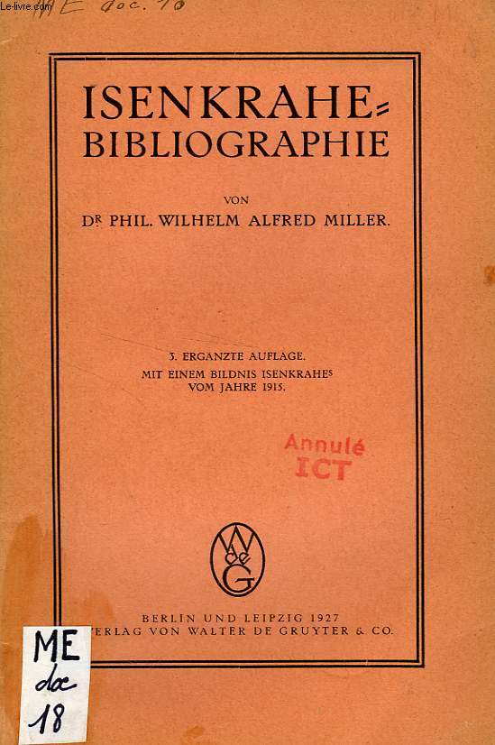 ISENKRAHE-BIBLIOGRAPHIE