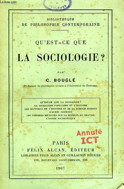 QU'EST-CE QUE LA SOCIOLOGIE ?