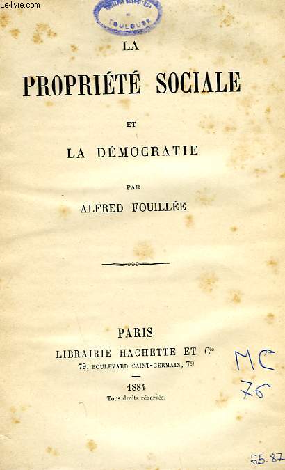 LA PROPRIETE SOCIALE ET LA DEMOCRATIE