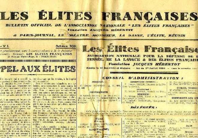 LES ELITES FRANCAISES, 1re ANNEE, N 1, OCT. 1928