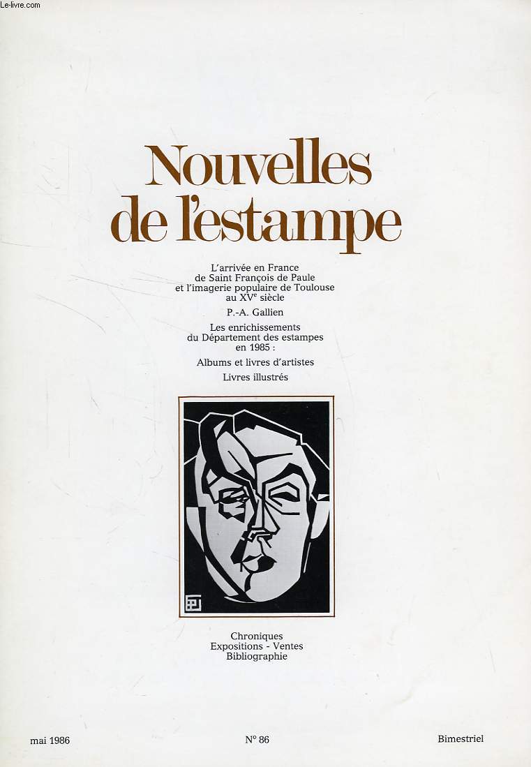 NOUVELLES DE L'ESTAMPE, N 86, MAI 1986