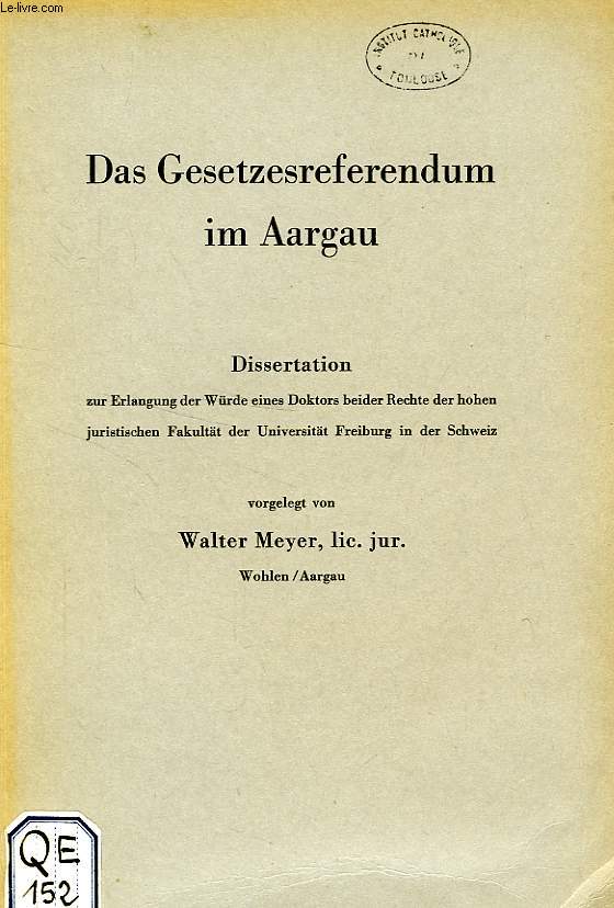 DAS GESETZESREFERENDUM IM ARGAU (DISSERTATION)