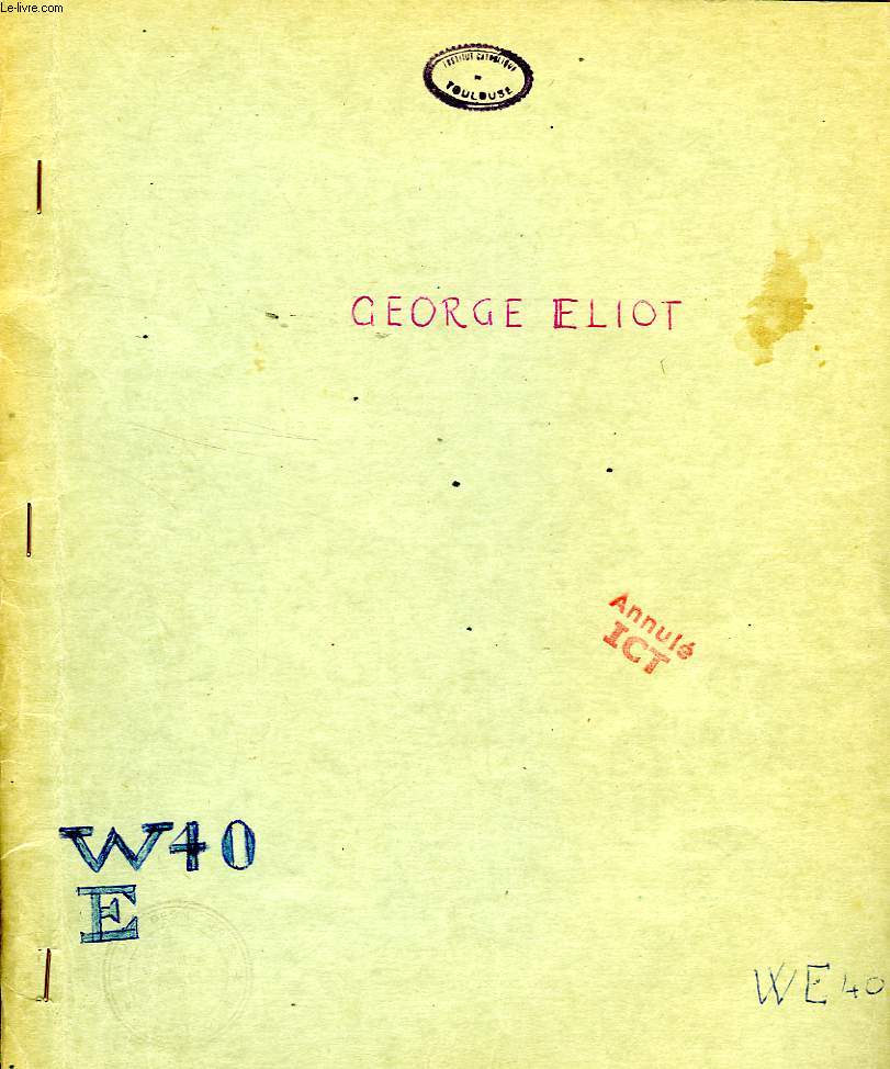 GEORGE ELIOT, COURS