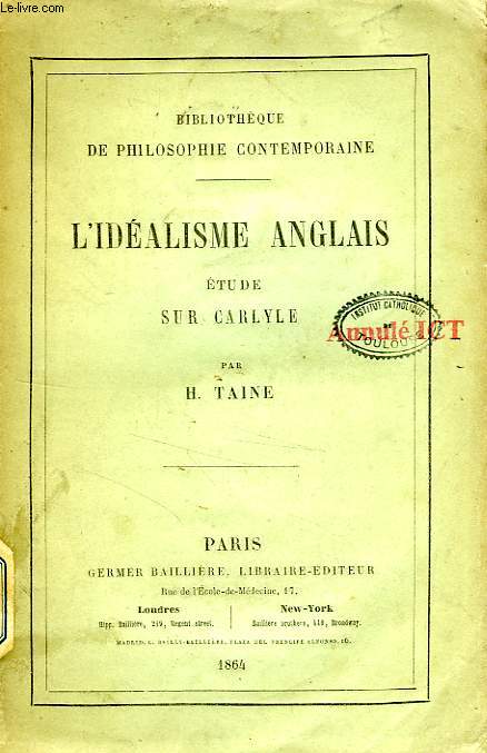 L'IDEALISME ANGLAIS, ETUDE SURE CARLYLE