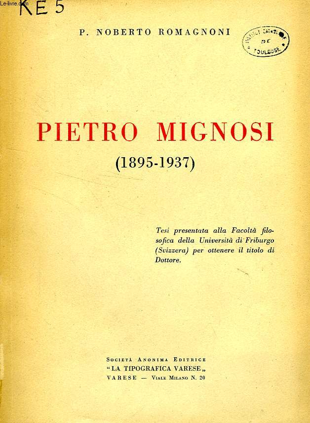PIETRO MIGNOSI (1895-1937) (TESI)