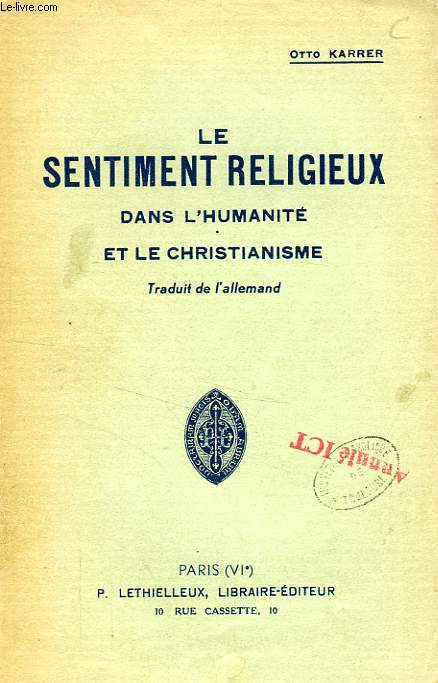 LE SENTIMENT RELIGIEUX DANS L'HUMANITE ET L CHRISTIANISME