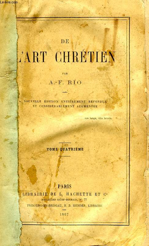 DE L'ART CHRETIEN, TOME IV