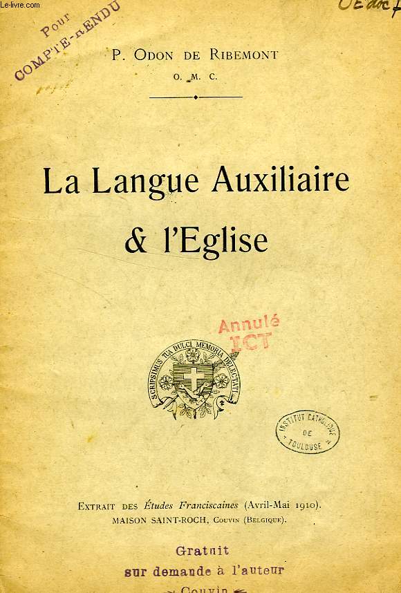 LA LANGUE AUXILIAIRE & L'EGLISE