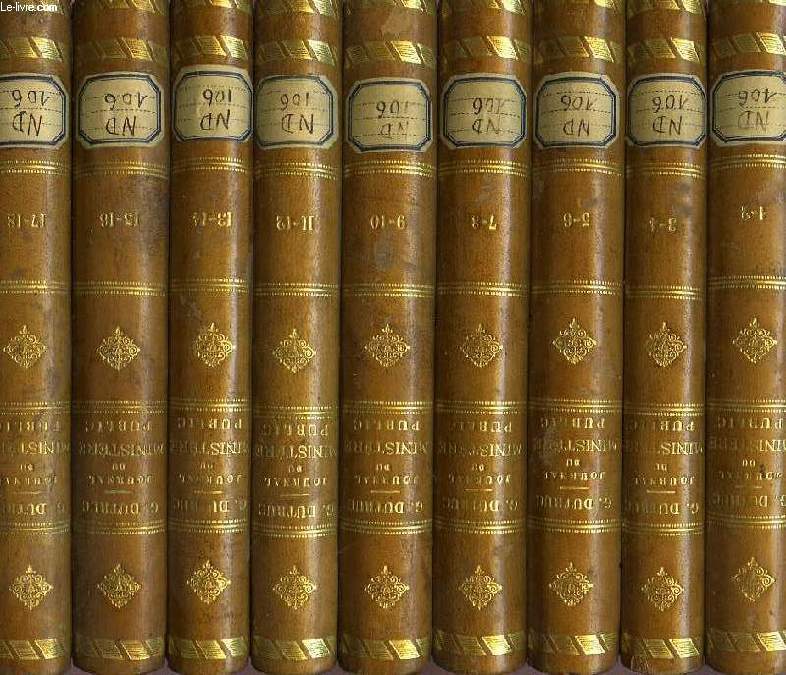 LE JOURNAL DU MINISTERE PUBLIC, 18 VOLUMES, ANNEES 1858-1892