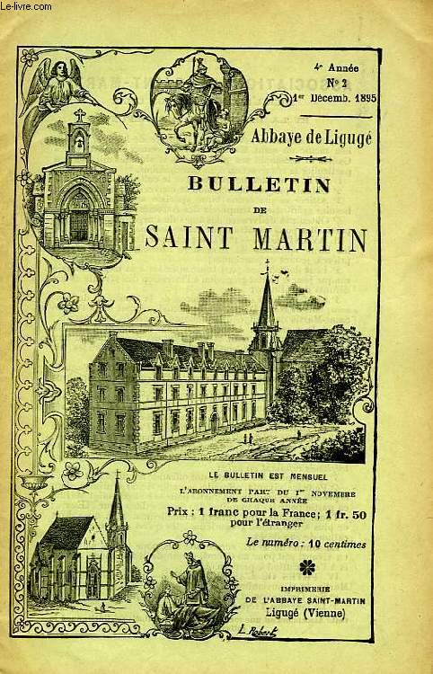BULLETIN DE L'ASSOCIATION DE SAINT-MARTIN A LIGUGE, 4e ANNEE, N 2, 1er DEC. 1895