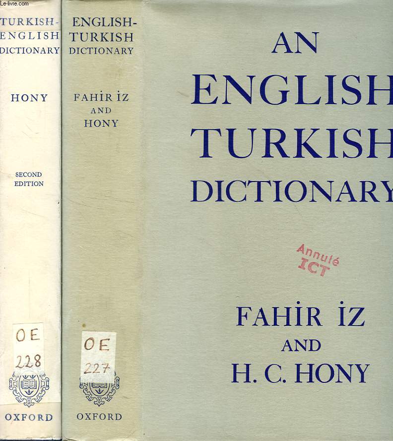 AN ENGLISH-TURKISH / TURKISH-ENGLISH DICTIONARY, 2 VOLUMES