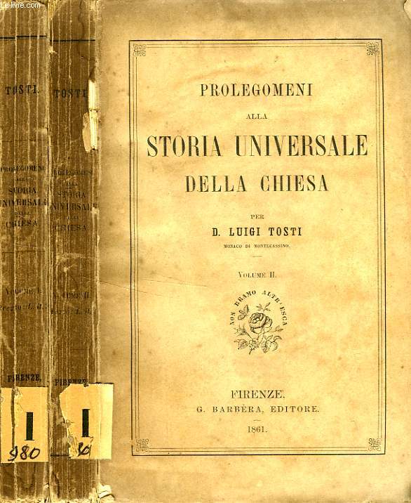 PROLEGOMENI ALLA STORIA UNIVERSALE DELLA CHIESA, 2 TOMES